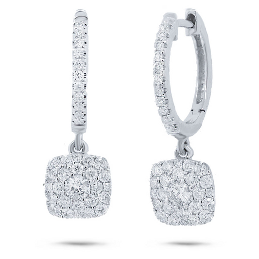 0.70Ct 14K W/G Diamond Cluster Earring