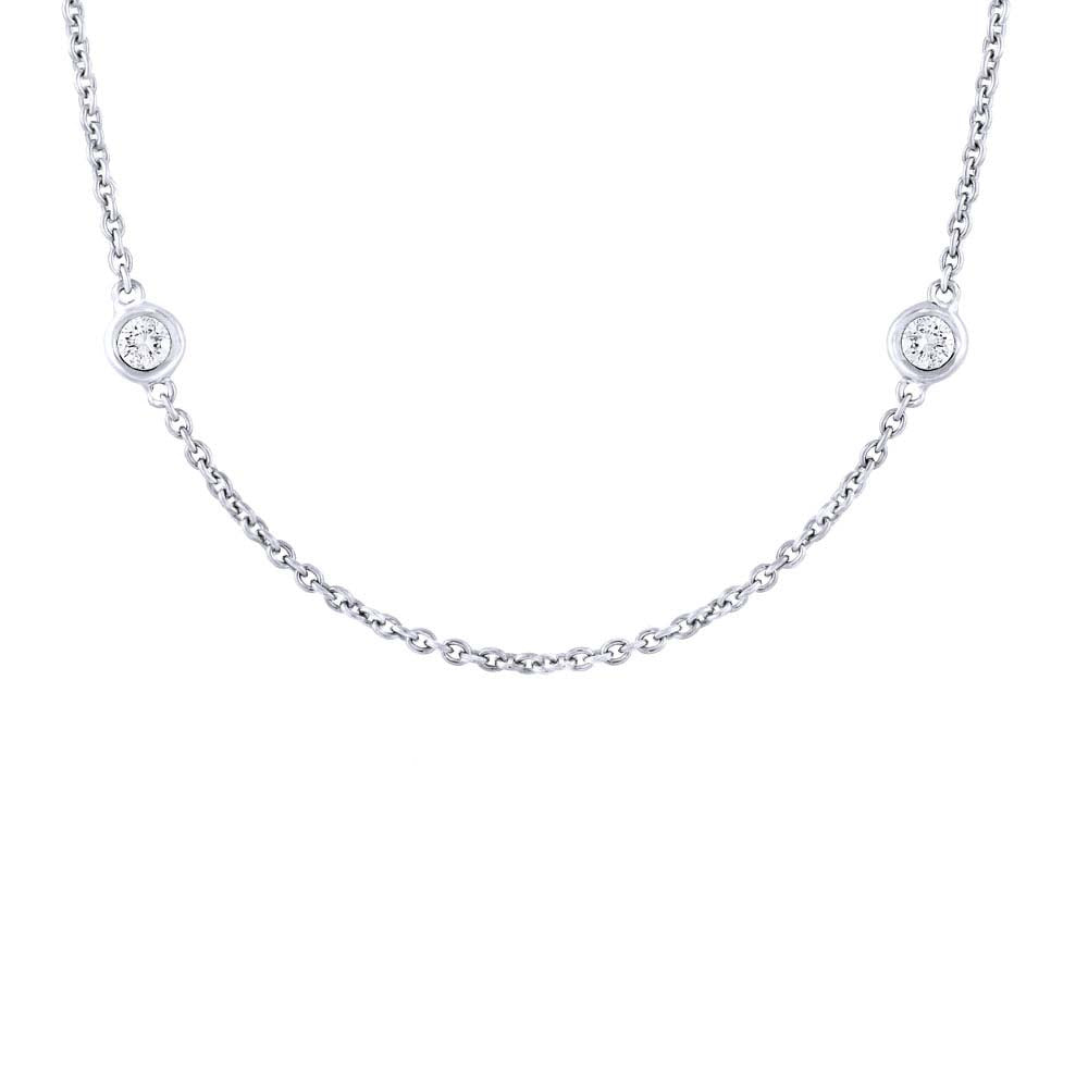 0.28Ct 14K W/G 18" Diamonds By The Yard Chain
