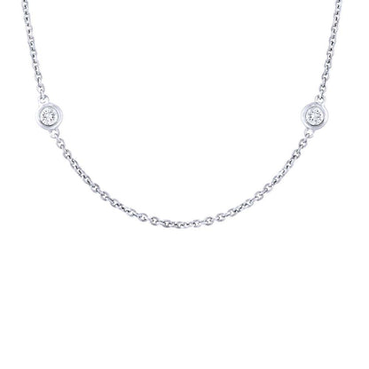 0.28Ct 14K W/G 18" Diamonds By The Yard Chain