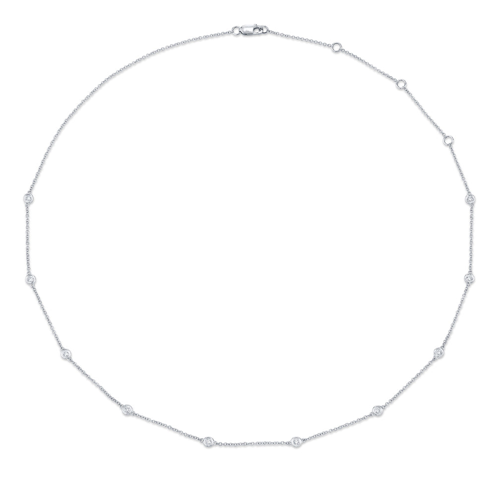 0.28Ct 14K W/G 18" Diamonds By The Yard Chain
