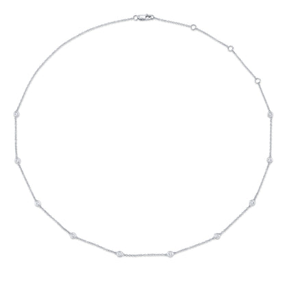 0.28Ct 14K W/G 18" Diamonds By The Yard Chain