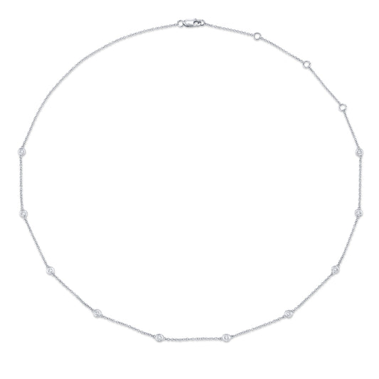 0.28Ct 14K W/G 18" Diamonds By The Yard Chain