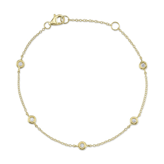 0.13Ct 14K Y/G 7" Diamonds By The Yard Bracelet