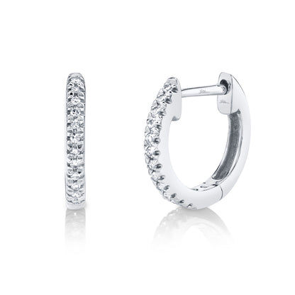 0.07Ct 14K W/G Diamond Huggie Earring