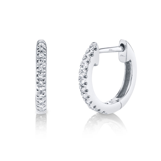 0.07Ct 14K W/G Diamond Huggie Earring