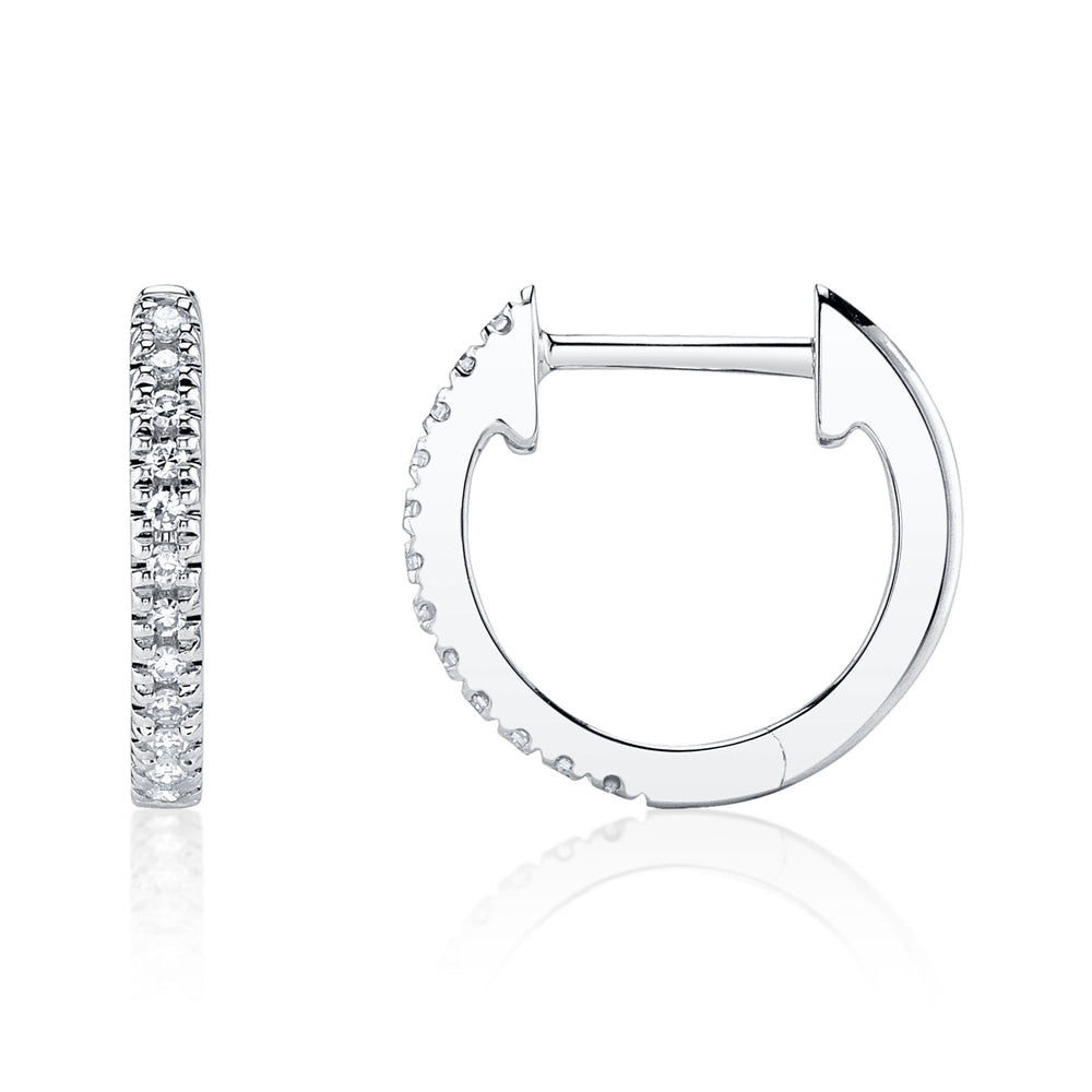 0.07Ct 14K W/G Diamond Huggie Earring