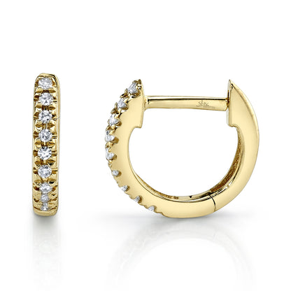 0.04Ct 14K Y/G Diamond Mini Huggie Earring