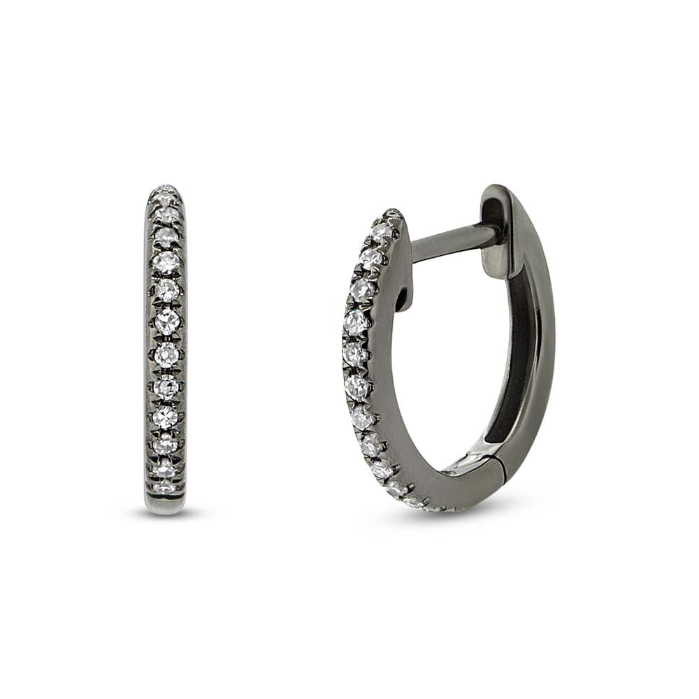 0.07Ct 14K B/R Diamond Huggie Earring