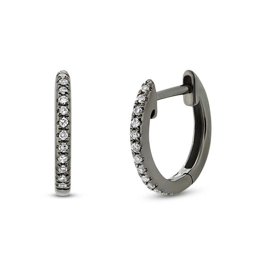 0.07Ct 14K B/R Diamond Huggie Earring