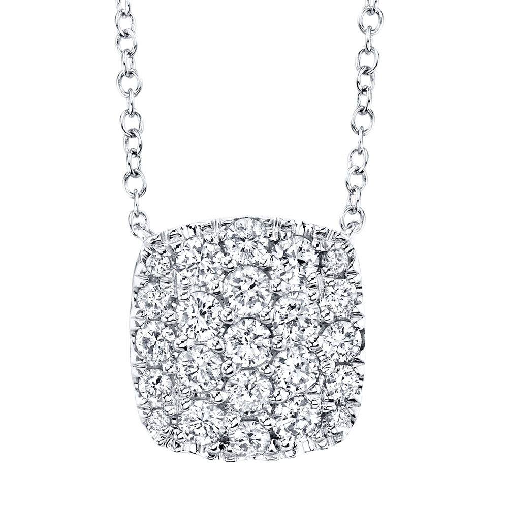 0.53Ct 14K W/G Diamond Pave Necklace
