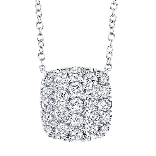 0.53Ct 14K W/G Diamond Pave Necklace