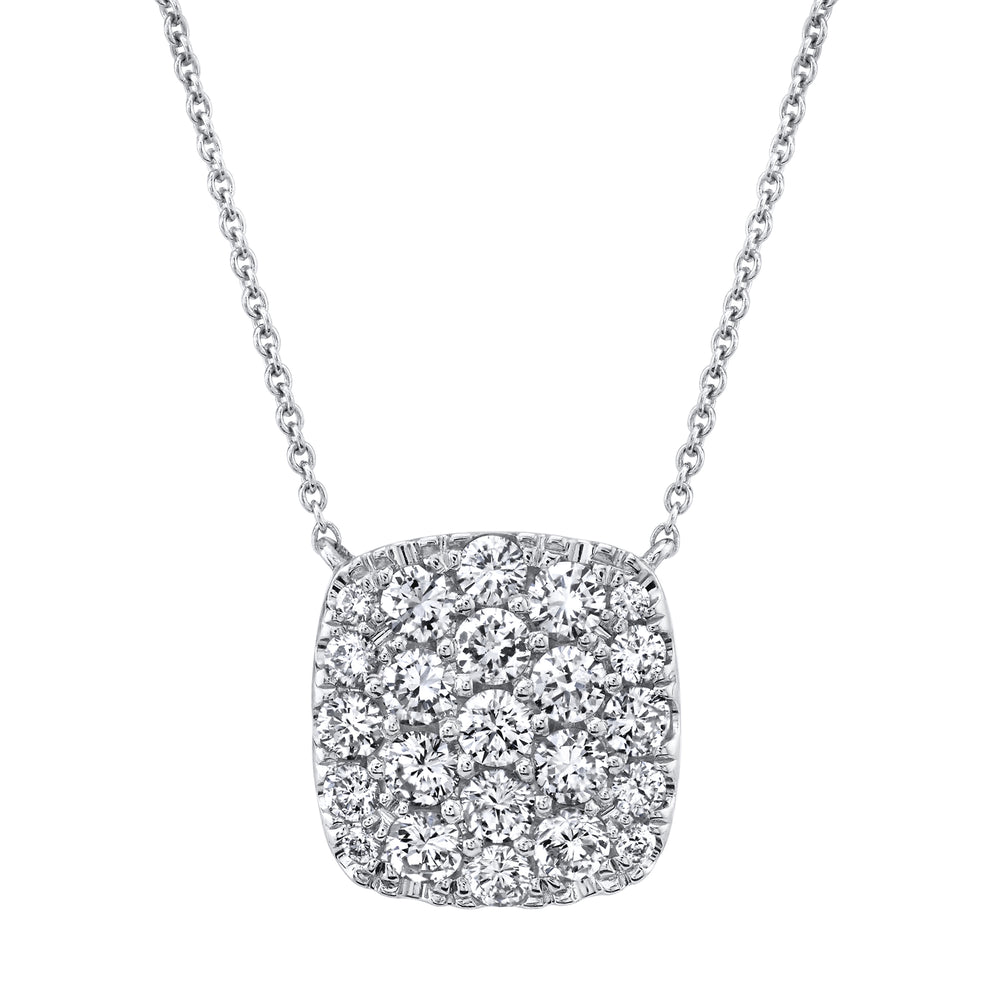 1.09Ct 14K W/G Diamond Pave Necklace