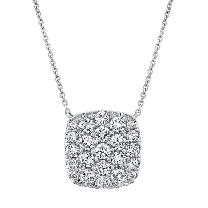 1.09Ct 14K W/G Diamond Pave Necklace