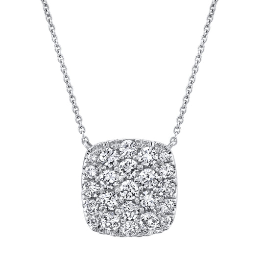 1.09Ct 14K W/G Diamond Pave Necklace
