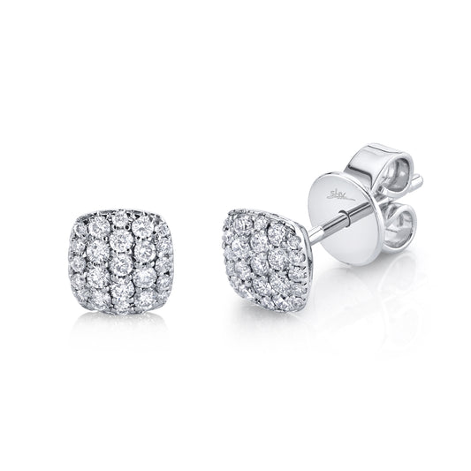0.24Ct 14K W/G Diamond Pave Stud Earring