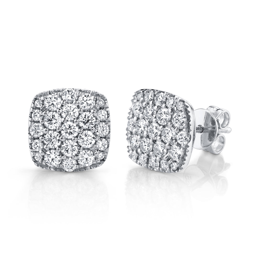 1.10Ct 14K W/G Diamond Pave Stud Earring