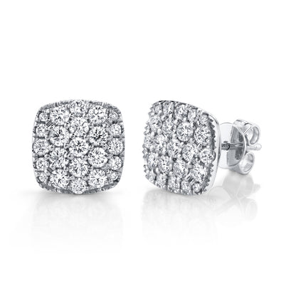 1.10Ct 14K W/G Diamond Pave Stud Earring