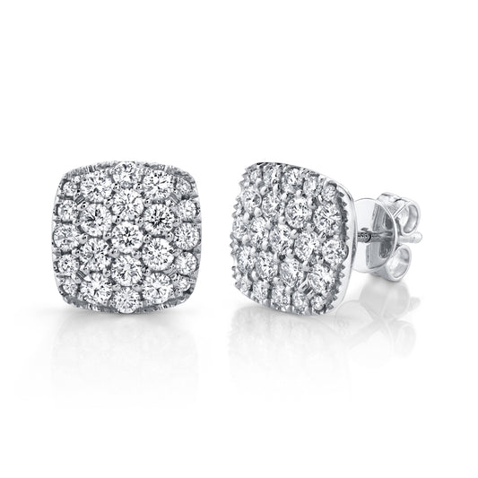 1.10Ct 14K W/G Diamond Pave Stud Earring
