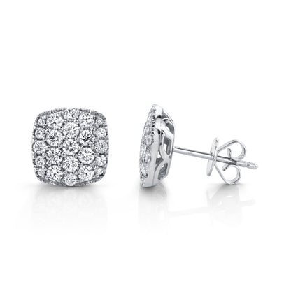 1.10Ct 14K W/G Diamond Pave Stud Earring