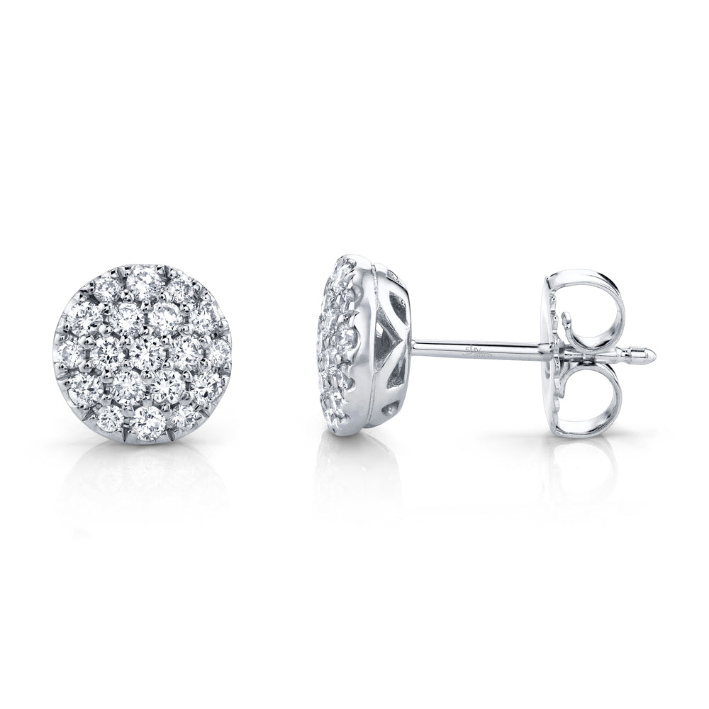 0.48Ct 14K W/G Diamond Pave Circle Stud Earring