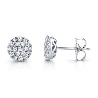 0.48Ct 14K W/G Diamond Pave Circle Stud Earring