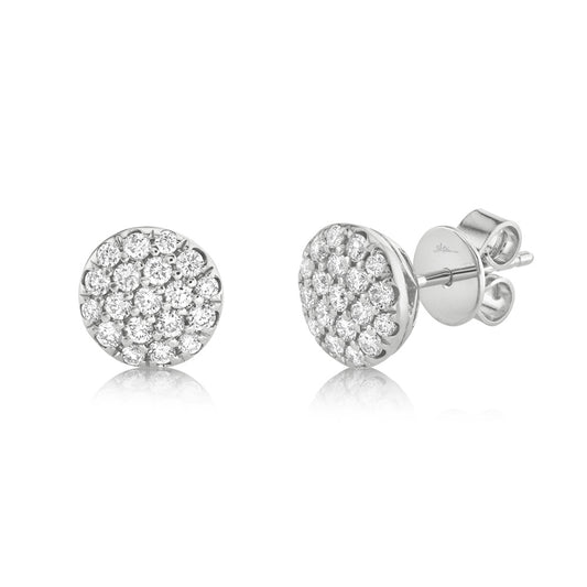 0.48Ct 14K W/G Diamond Pave Circle Stud Earring