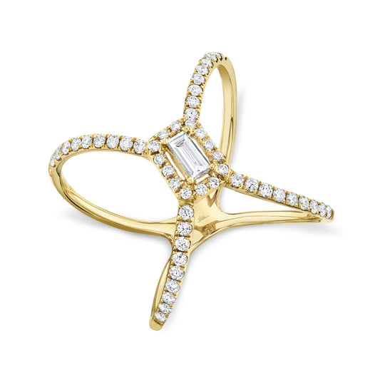 0.50Ct 14K Y/G Diamond Baguette Lady's Ring
