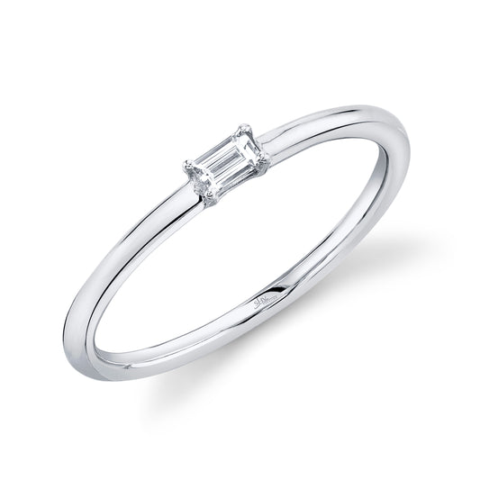 0.07Ct 14K W/G Diamond Baguette Ring