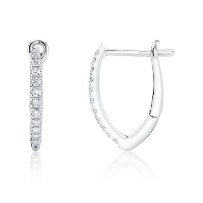 0.15Ct 14K W/G Diamond Hoop Earring