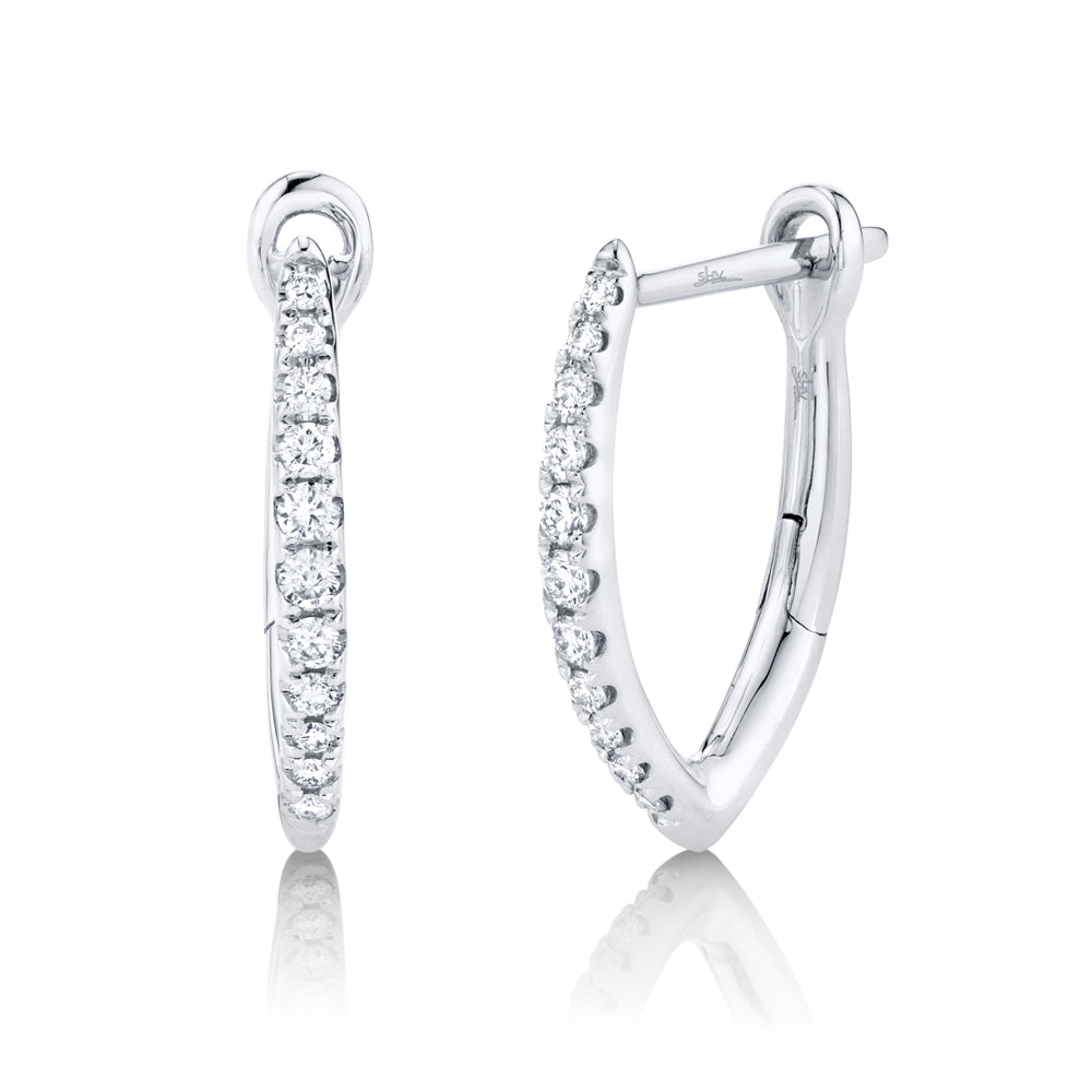0.15Ct 14K W/G Diamond Hoop Earring