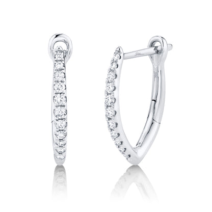 0.15Ct 14K W/G Diamond Hoop Earring