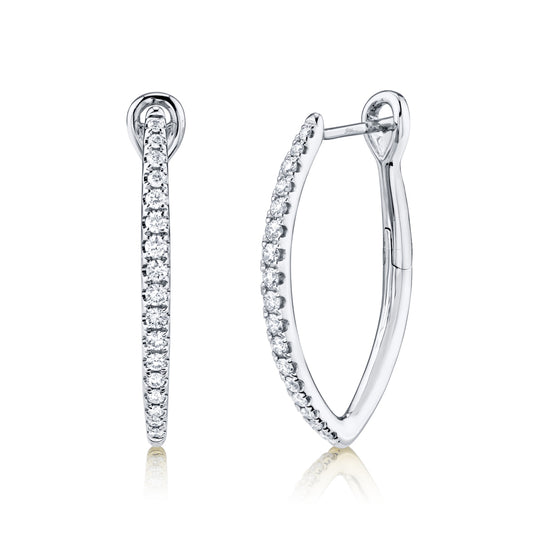 0.35Ct 14K W/G Diamond Hoop Earring