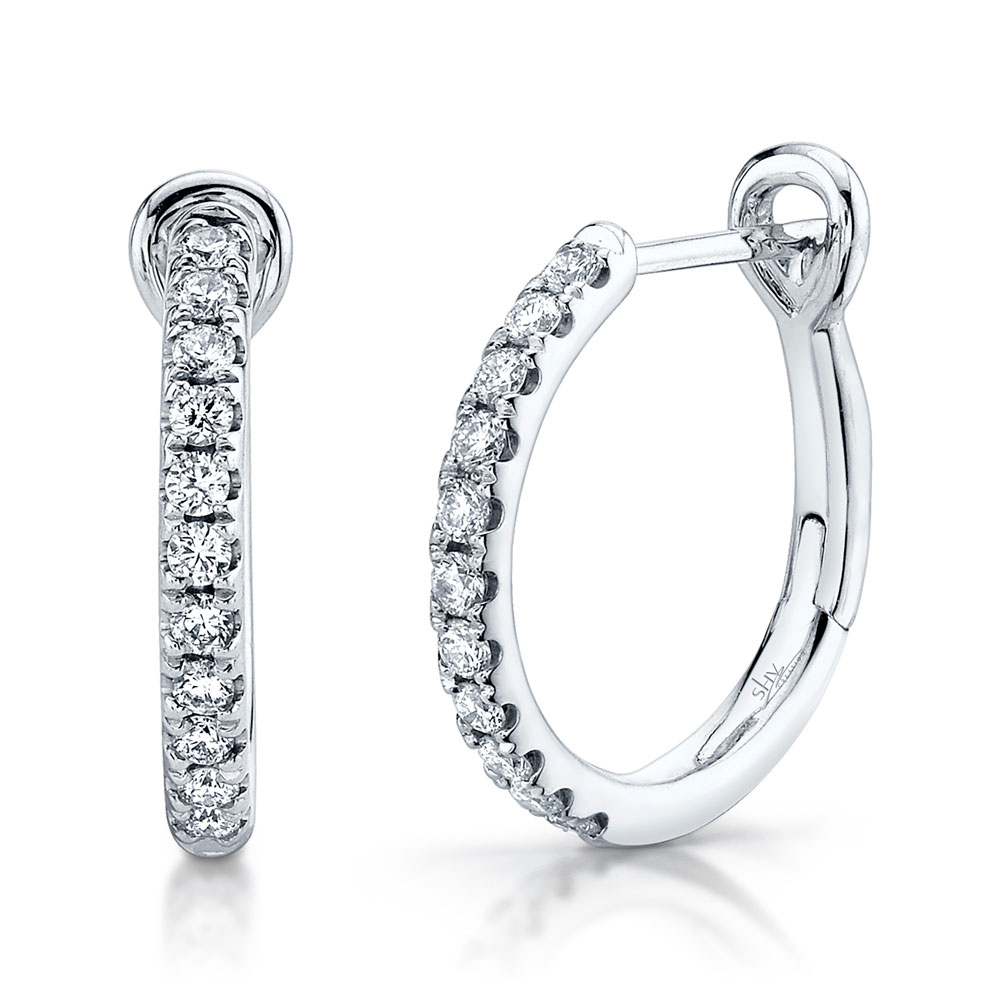 0.26Ct 14K W/G Diamond Hoop Earring