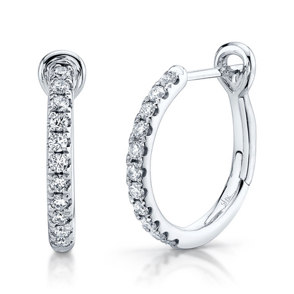 0.26Ct 14K W/G Diamond Hoop Earring