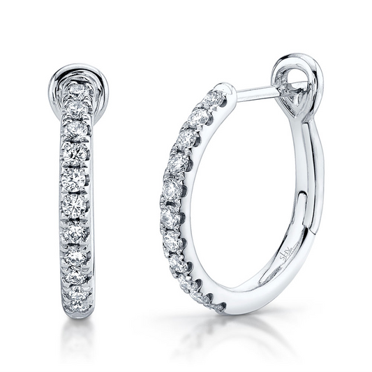 0.26Ct 14K W/G Diamond Hoop Earring