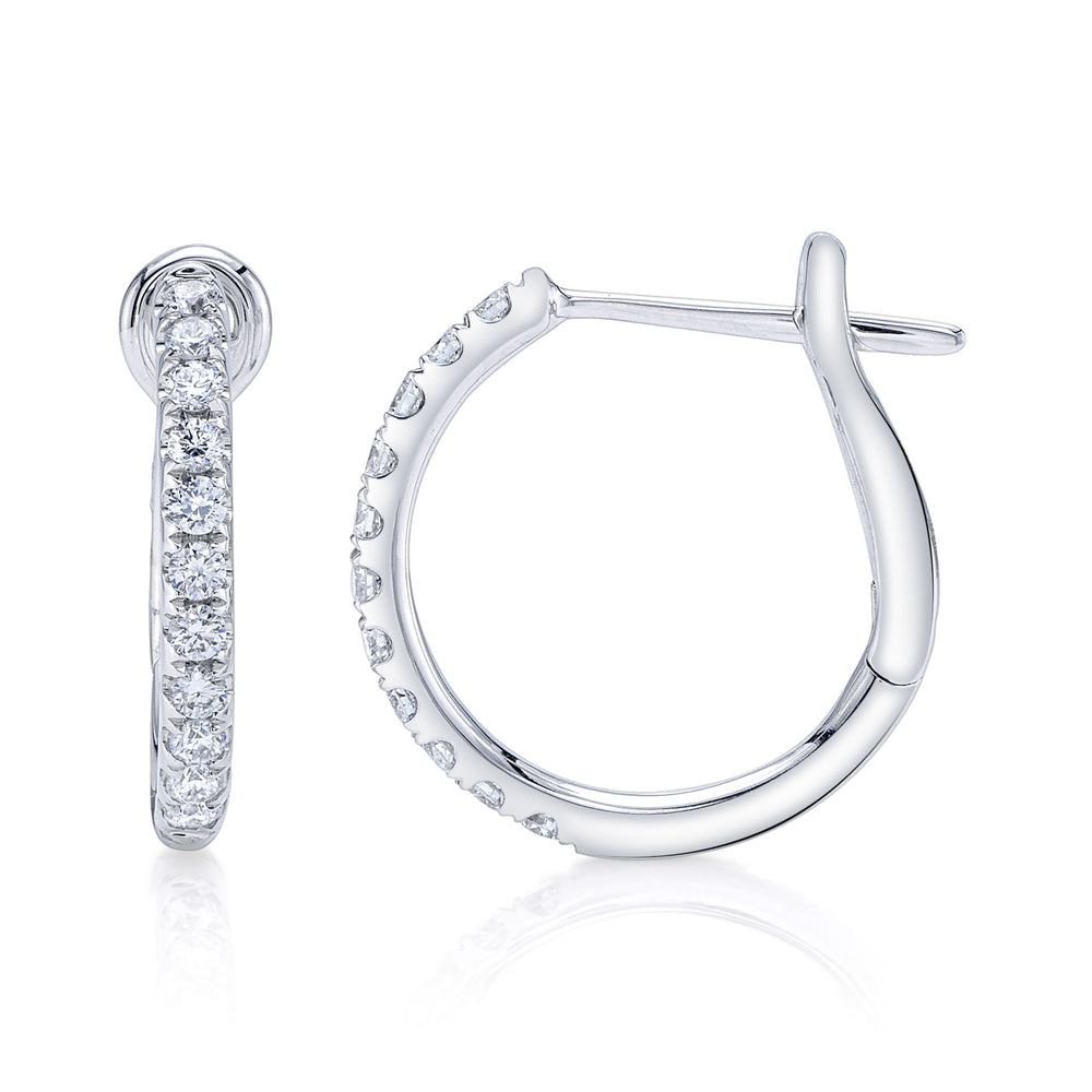 0.26Ct 14K W/G Diamond Hoop Earring