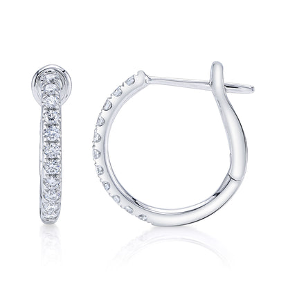 0.26Ct 14K W/G Diamond Hoop Earring