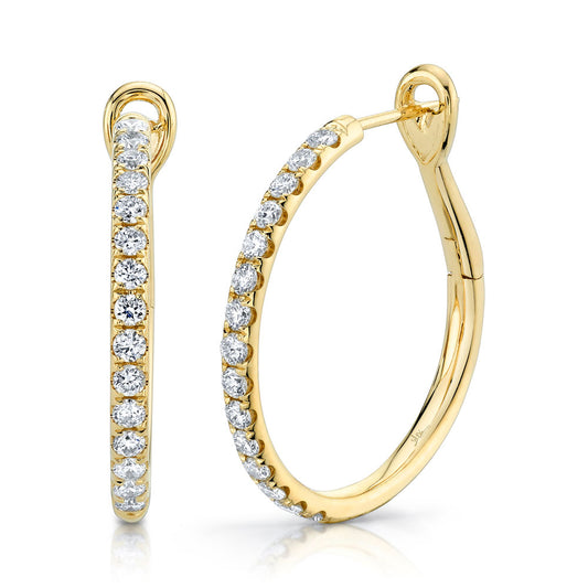 0.74Ct 14K Y/G Diamond Hoop Earring