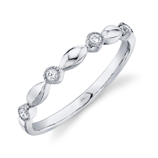 0.08Ct 14K W/G Diamond Lady's Band