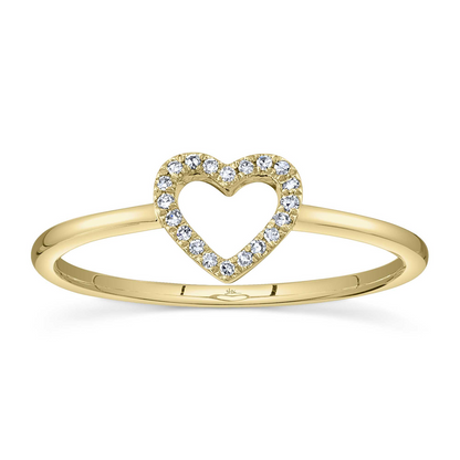 0.04Ct 14K Y/G Diamond Heart Ring
