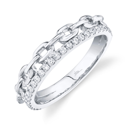 0.25Ct 14K W/G Diamond Link Ring