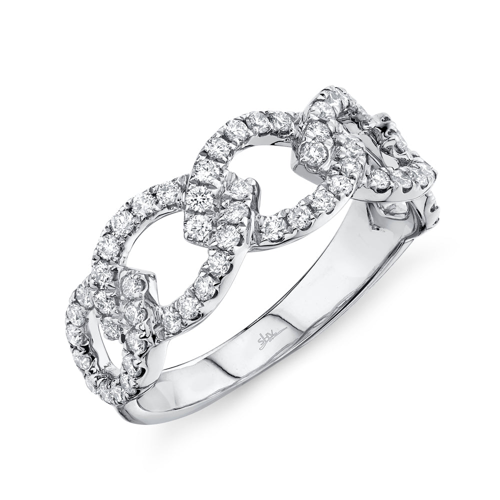 0.61Ct 14K W/G Diamond Link Ring