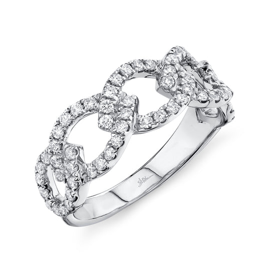 0.61Ct 14K W/G Diamond Link Ring