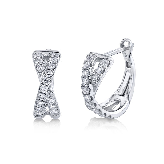 0.40Ct 14K W/G Diamond Huggie Earring