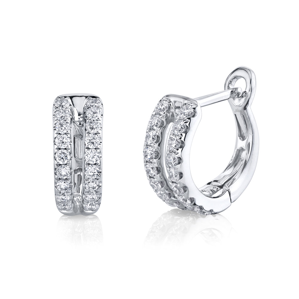 0.46Ct 14K W/G Diamond Huggie Earring