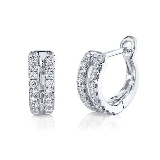 0.46Ct 14K W/G Diamond Huggie Earring