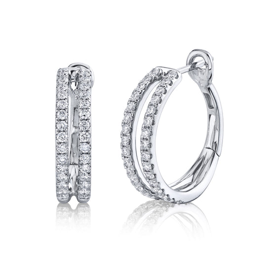 0.79Ct 14K W/G Diamond Hoop Earring