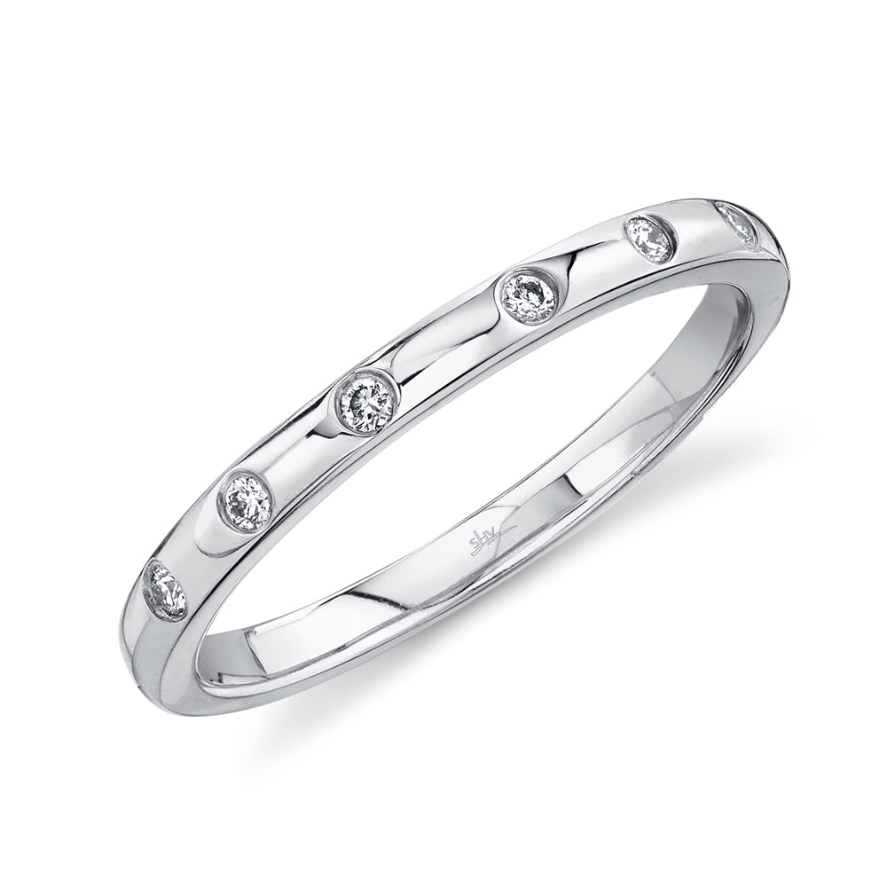 0.07Ct 14K W/G Diamond Lady's Band
