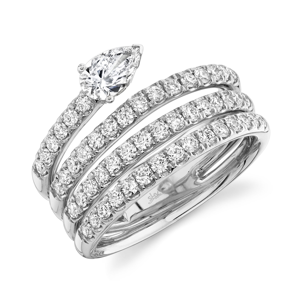 1.28Ct 14K W/G Diamond Pear Ring