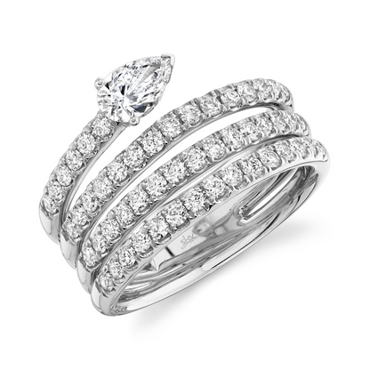 1.28Ct 14K W/G Diamond Pear Ring
